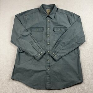 L.L. Bean Sunwashed Shirt Mens XL Charcoal Cotton Canvas Traditional Button Up